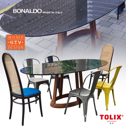 최고급 이태리 보날도(BONALDO)대리석 식탁+프랑스 투릭스(TOLIX)의자4EA+이태리 위너GTV 라탄의자2EA