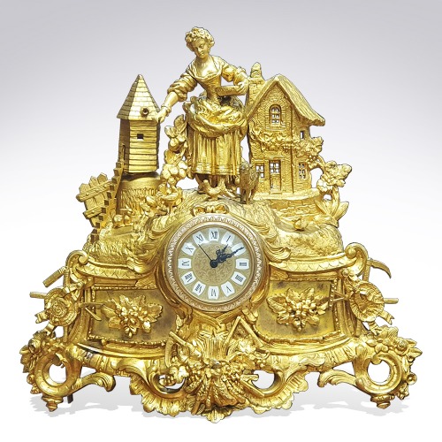 유럽 금장(금속)탁상시계(250113)